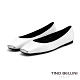 Tino Bellini極簡輪廓全真皮金屬方頭平底鞋_白 product thumbnail 1