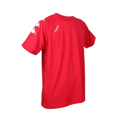 KAPPA 男K4T短袖T恤-台灣製 慢跑 路跑 吸濕排汗 運動 上衣 33162RW-D18 紅白