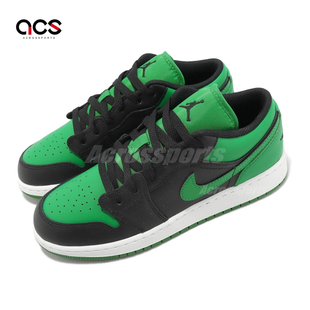 Nike 休閒鞋Air Jordan 1 Low GS 女鞋大童鞋黑綠AJ1 Lucky Green