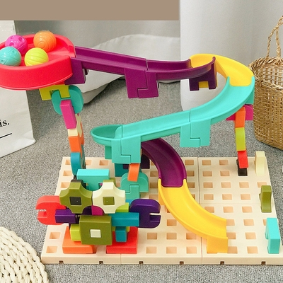 (積木城)小小建築建構師積木滑道玩具組-67PCS(36m+)