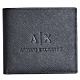 ARMANI EXCHANGE 經典防刮壓紋品牌LOGO卡片零錢短夾(黑) product thumbnail 1