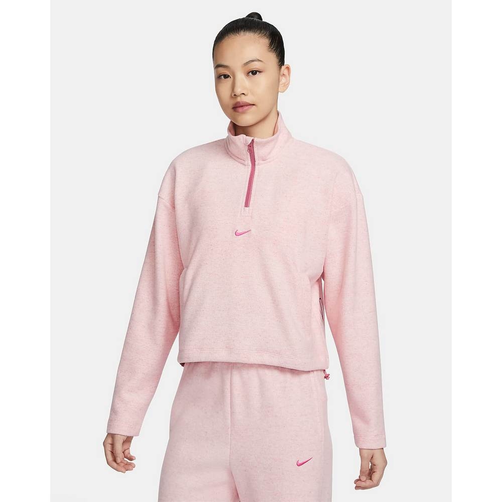 NIKE AS W NK TF COZY HZ TOP 女長袖上衣-粉色-FV4014632