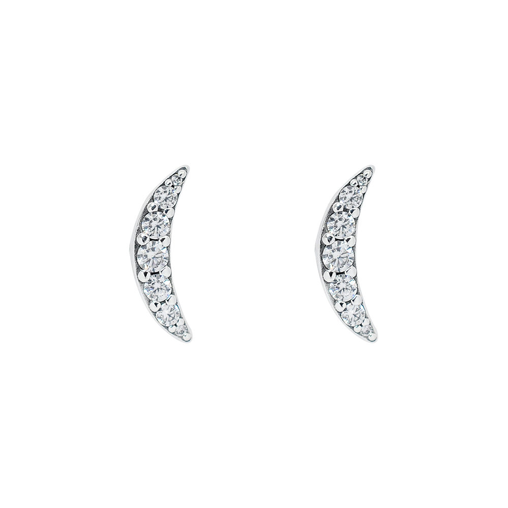 Pandora 潘朵拉 華麗月光鑲鋯 純銀耳環
