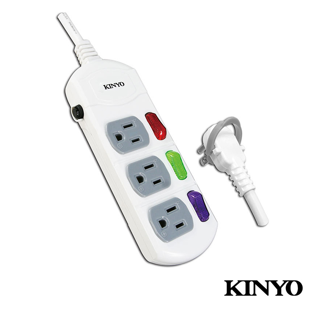 KINYO 3開3插安全延長線3.6M(CG13312)