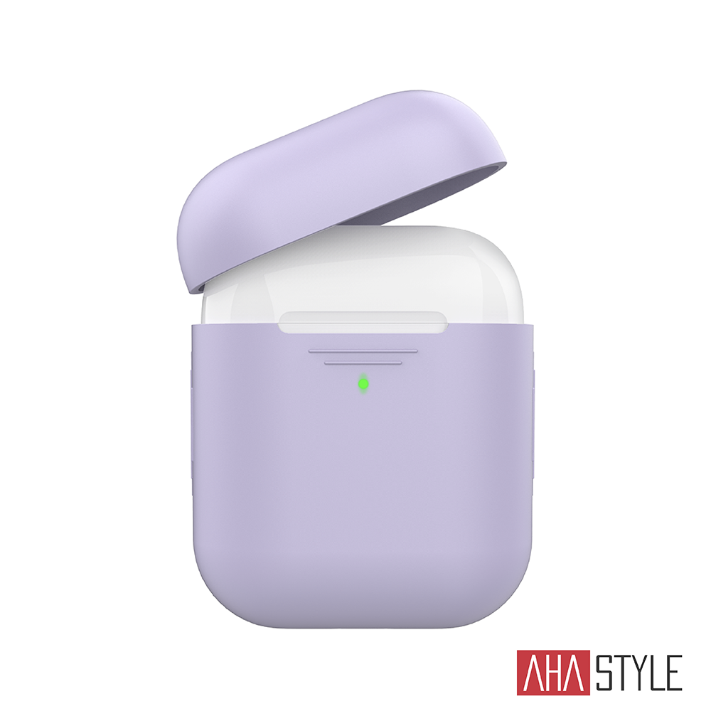 AHAStyle AirPods 1&2代矽膠保護套-紫色 1.4mm超薄款