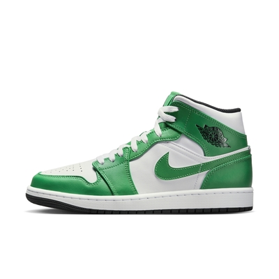 NIKE AIR JORDAN 1 MID 男籃球運動鞋-白綠-DQ8426301