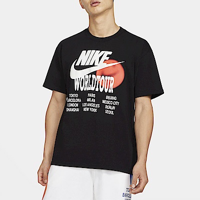 Nike As M Nsw Tee World Tour [DA0938-010] 男 短袖 T恤 城市 微笑 休閒 黑