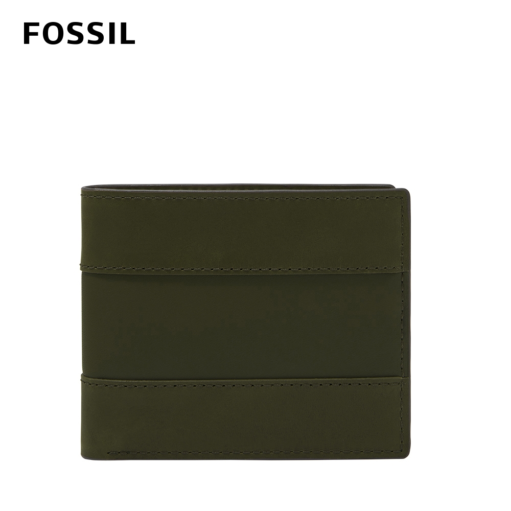 FOSSIL Everett 真皮證件格經典男夾-軍綠色 ML4397386