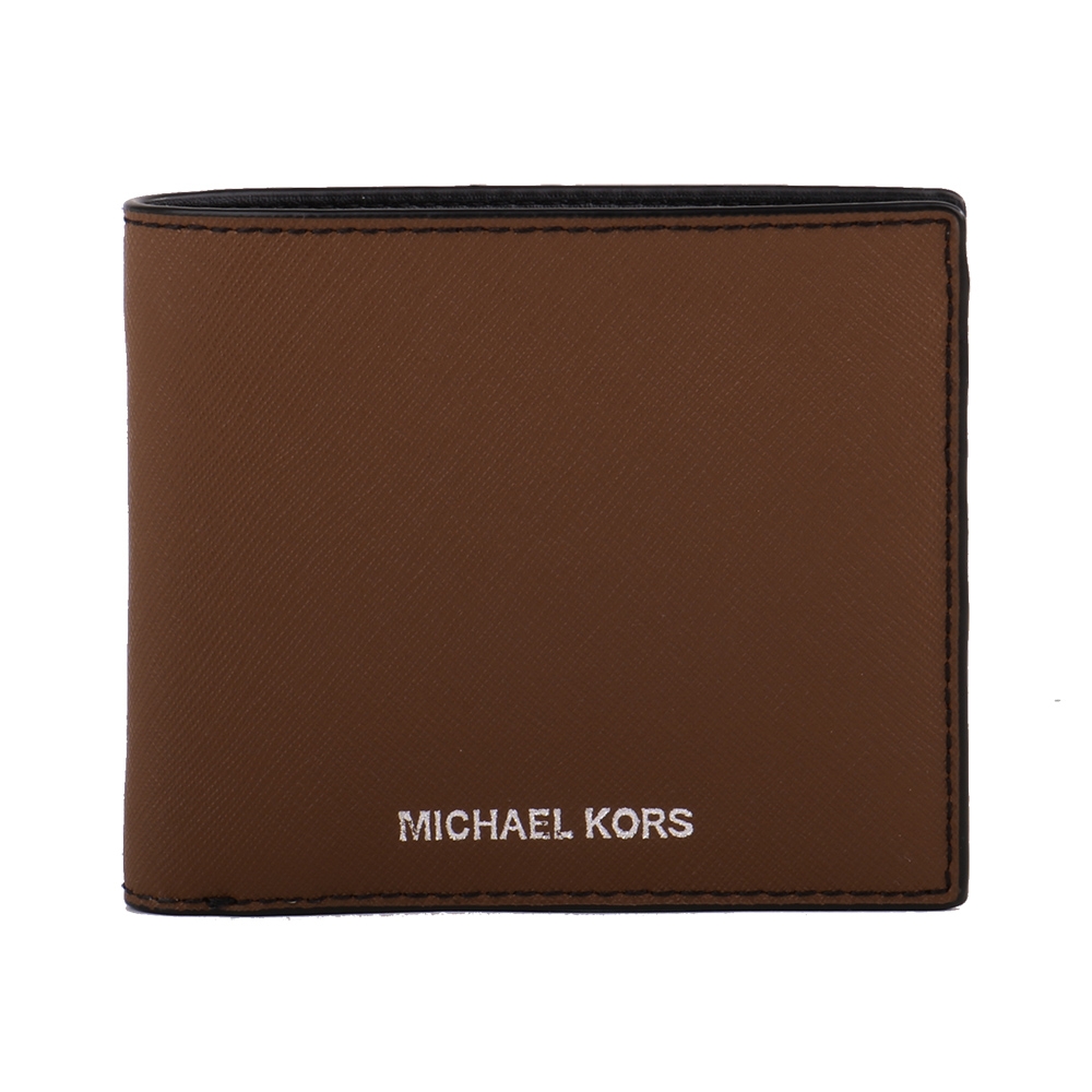 MICHAEL KORS  銀字防刮皮革附零錢袋短夾(駱駝色)