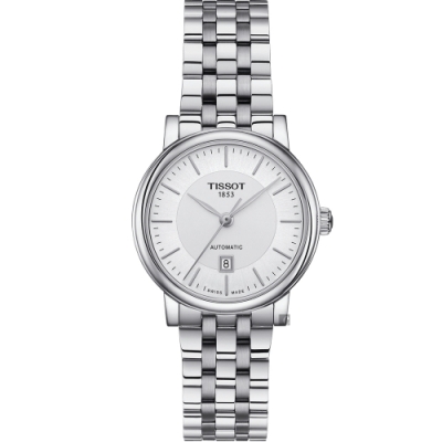 TISSOT 天梭 官方授權 Carson 經典機械女錶 送禮推薦-30mm T1222071103100