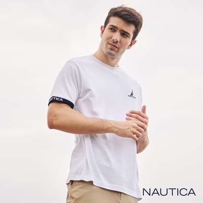 Nautica 男裝 休閒百搭LOGO短袖T恤-白色