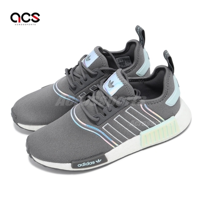 adidas 休閒鞋 NMD R1 W 女鞋 灰 白 藍 緩震 Boost 經典 運動鞋 愛迪達 GW9472