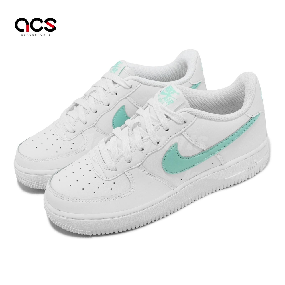 Nike 休閒鞋 Air Force 1 GS 女鞋 大童鞋 白 綠 皮革 經典 AF1 DV7762-104