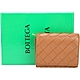 BOTTEGA VENETA Intrecciato 小羊皮編織三折短夾(棕色) product thumbnail 1