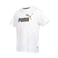 PUMA ESS+ 2COL 男基本系列短袖T恤-歐規 休閒 慢跑 上衣 58675953 白黑棕