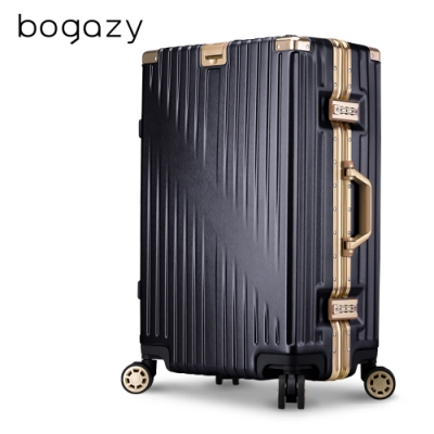 Bogazy 翱翔星際 20吋鋁框拉絲紋行李箱(黑墨金)