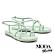 涼鞋  MODA MODAY 優雅氣質純色交叉條帶平底涼鞋－綠 product thumbnail 1