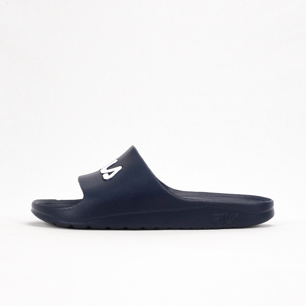 Fila Sleek Slide 1 [4-S355W-331] 男女 涼拖鞋 休閒 經典LOGO 輕量 機能 深藍 白