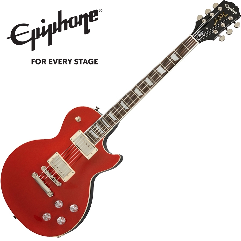 Epiphone Les Paul Muse 電吉他 金屬亮面鮮豔紅色款