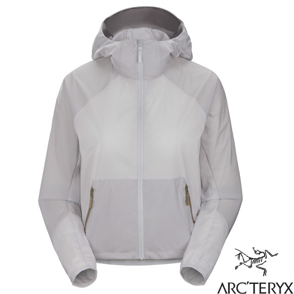 ARCTERYX 始祖鳥 女 Stowe防風防潑水輕薄透氣連帽風衣外套.機車夾克_石板灰