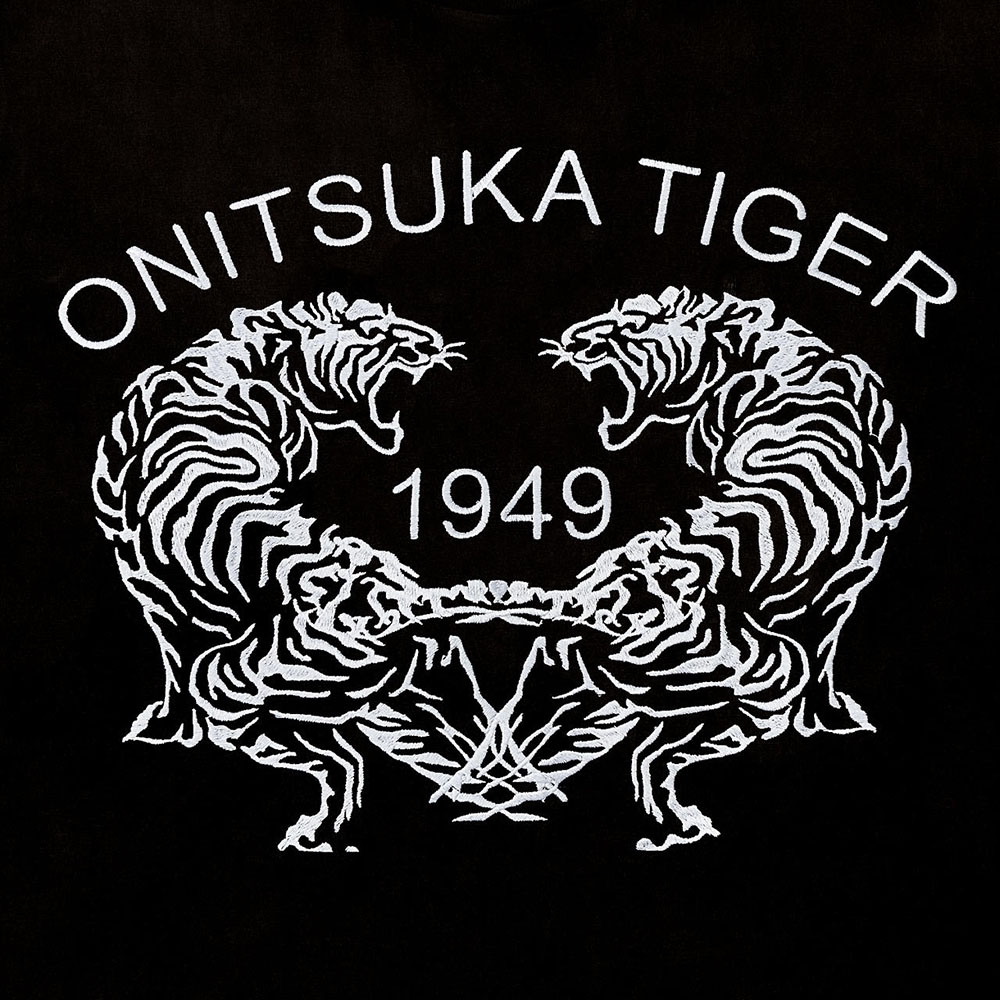 Onitsuka Tiger鬼塚虎-黑色老虎繡花短袖上衣(2183B184-001) | Yahoo 