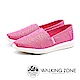 WALKING ZONE 斑馬紋透氣直套式休閒鞋 女鞋-紫粉 product thumbnail 1