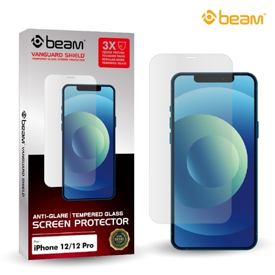 BEAM】 iPhone 12/12 Pro 6.1 抗眩光耐衝擊鋼化玻璃保護貼
