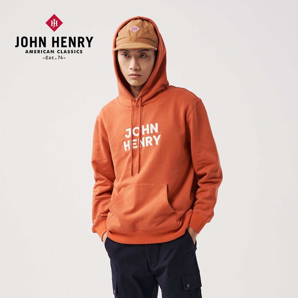JOHN HENRY WINTER刺繡帽T-橘色 (橘色)