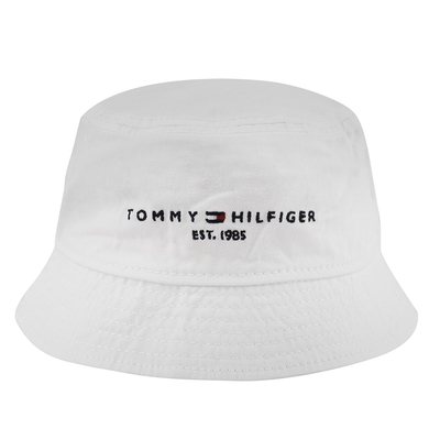 TOMMY HILFIGER- 英文字母LOGO 棉質漁夫帽(白)S~M