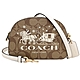 COACH Mini Serena 經典C LOGO馬車印花拉鍊斜背包(駝/白) product thumbnail 1