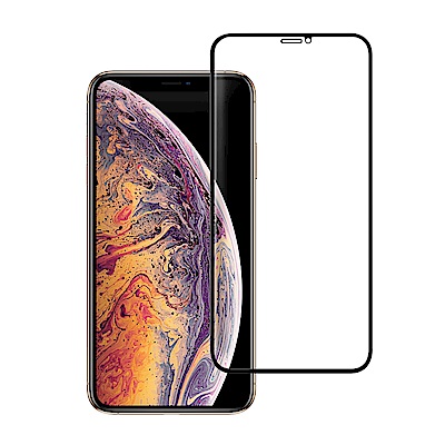 NISDA for iPhone Xs Max  滿版3D電鍍精雕玻璃貼-黑