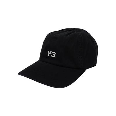 Y-3 品牌刺繡白logo棉布棒球帽(黑)