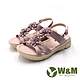 W&M(女)MIT皮釦帶 厚底彈力涼鞋 女鞋-紫粉(另有米白) product thumbnail 1