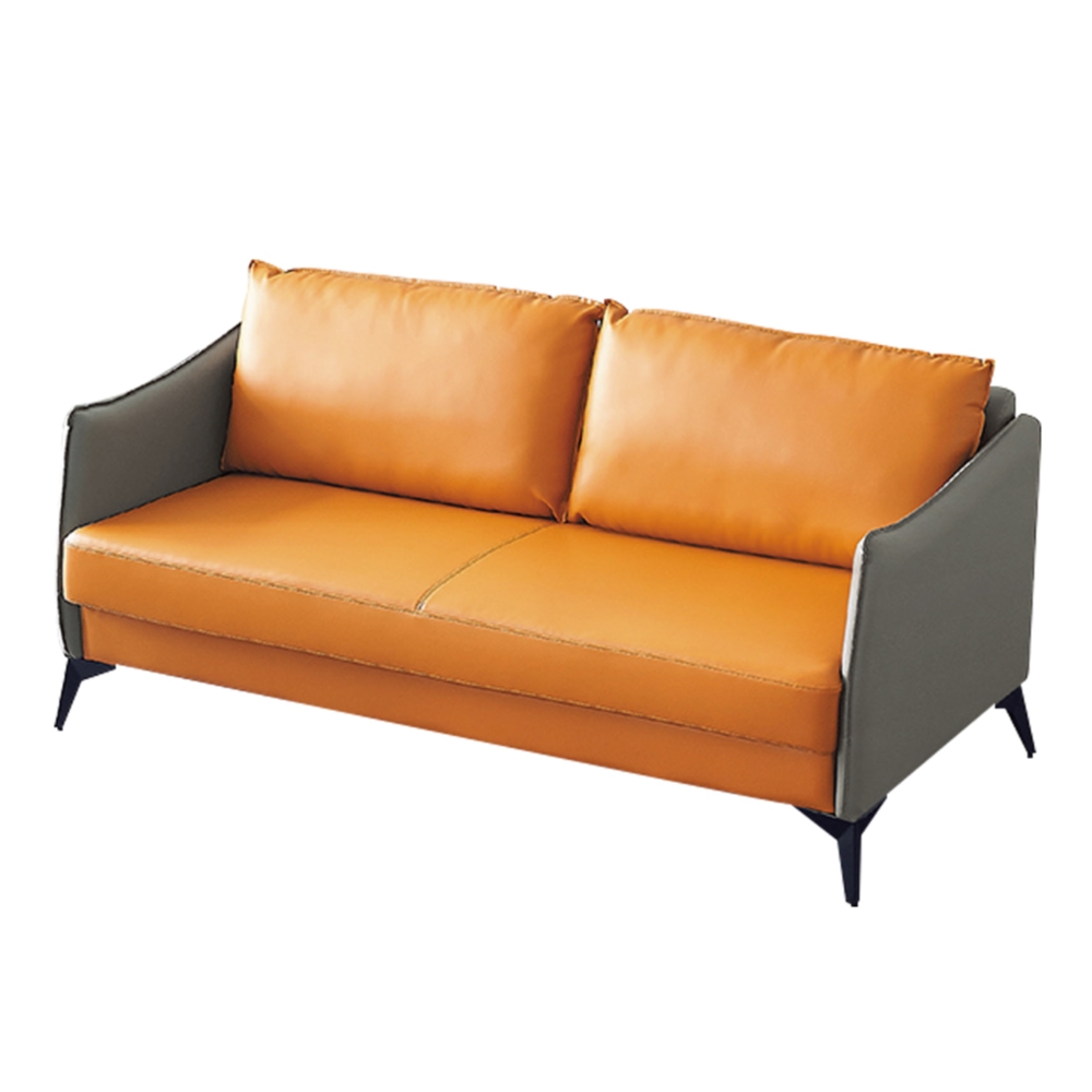 文創集 曼黛麗現代雙色透氣PU皮革三人座沙發椅-173x78x80cm免組