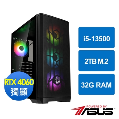 華碩B760平台[幽影烈士]i5-13500/32G/RTX 4060/2TB_M2