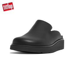 【FitFlop】GEN-FF LEATHER MULES經典舒適木屐鞋/穆勒鞋-女(靓黑色)