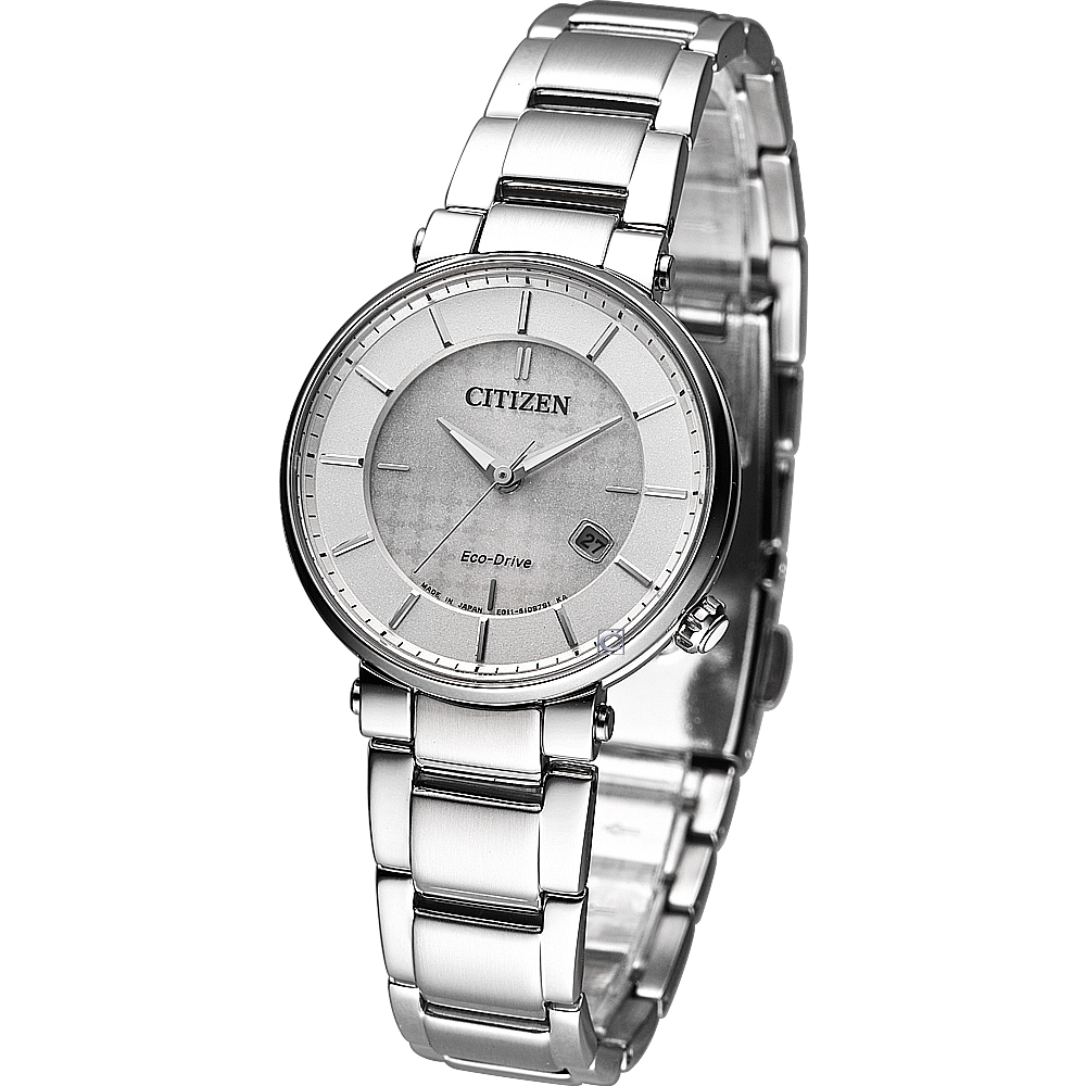 CITIZEN Eco Drive 光動能時尚女錶-(EW1790-57A)白