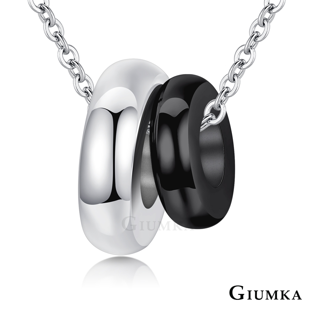 GIUMKA白鋼項鍊推薦 女短鍊歐美極簡幾何元素 黑色相伴戀人 單個價格