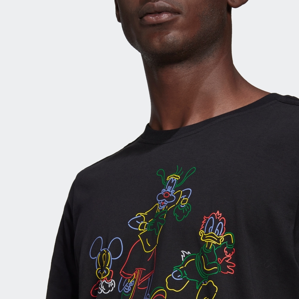 adidas 上衣男款短袖上衣運動訓練三葉草國際碼Disney Tee 黑HF4932