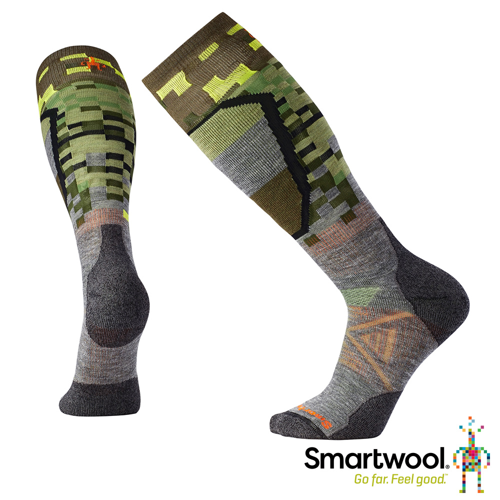 SmartWool PhD滑雪中級減震印花高筒襪 中性灰