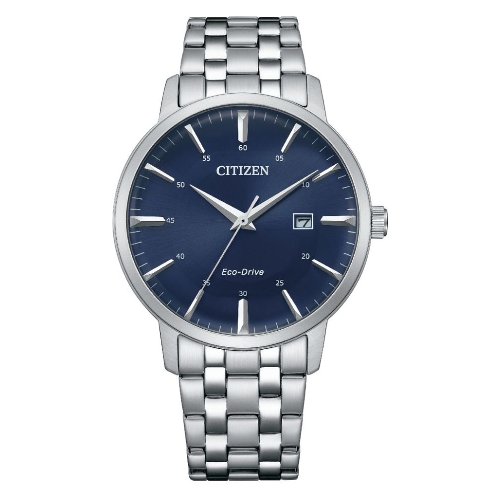 CITIZEN 星辰 簡約時尚光動能腕錶 40mm藍（BM7461-85L）