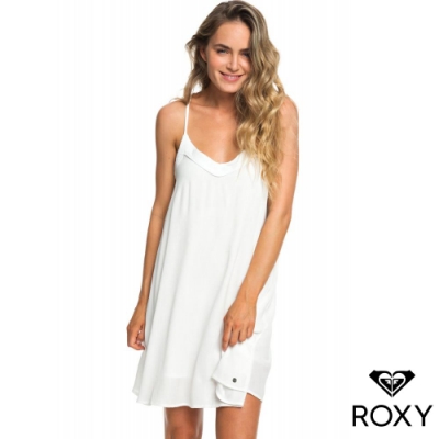 【ROXY】OFF WE GO DRESS 絲質美背洋裝 白