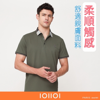 oillio歐洲貴族 男裝 短袖休閒POLO衫 素面POLO 透氣吸濕排汗 彈力 綠色 法國品牌