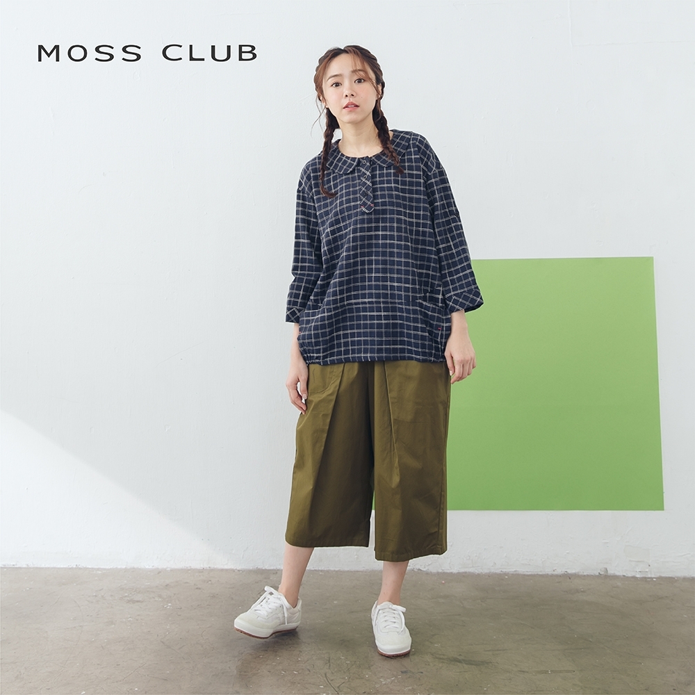【MOSS CLUB】打折棉質七分寬鬆-長褲(二色/版型寬鬆)