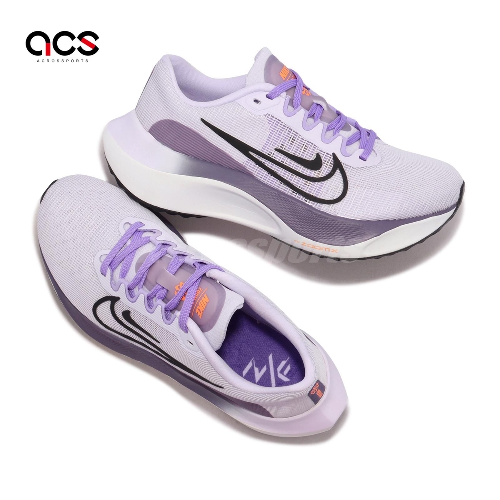 Nike 慢跑鞋Wmns Zoom Fly 5 女鞋粉紫黑緩震厚底路跑運動鞋DM8974-500