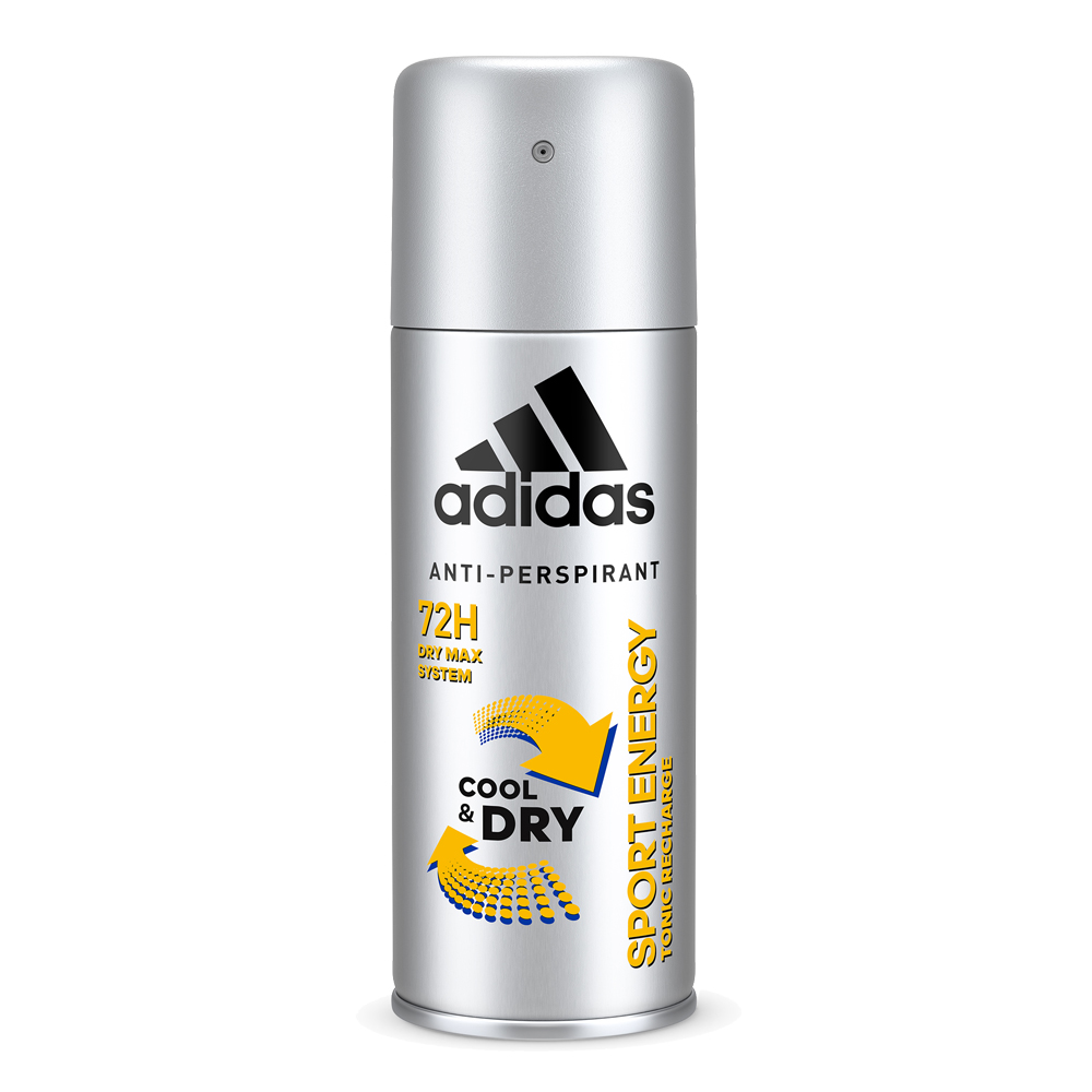 adidas愛迪達 男用長效制汗爽身噴霧(運動勁能)150ml