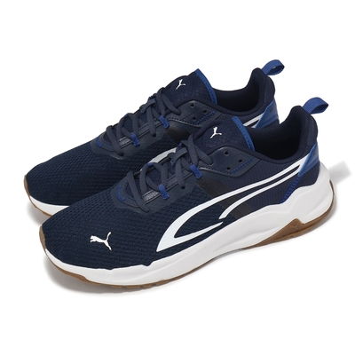 Puma 慢跑鞋 Stride 男鞋 藍 白 麂皮 皮革 緩衝 運動鞋 38942215