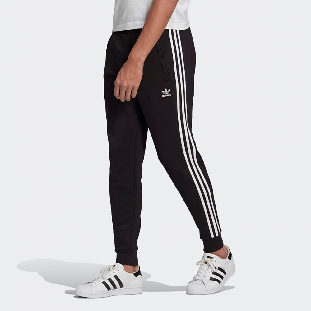 adidas 長褲 男款 運動長褲 刷毛 三葉草 國際碼 3-STRIPES PANT 黑 GN3458