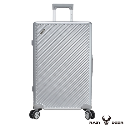 RAIN DEER 時尚巴黎25吋PC+ABS鋁框行李箱-鈦金銀
