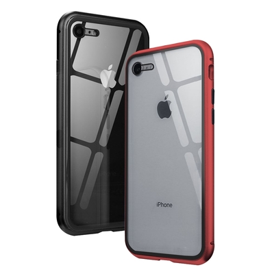 iPhone 7 8 金屬全包覆磁吸殼雙面玻璃手機保護殼 7手機殼 8手機殼
